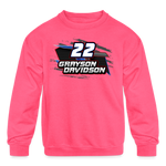 Grayson Davidson | 2023 | Youth Crewneck | Sweatshirt - neon pink