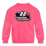 Grayson Davidson | 2023 | Youth Crewneck | Sweatshirt - neon pink