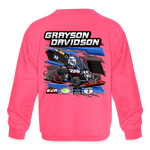 Grayson Davidson | 2023 | Youth Crewneck | Sweatshirt - neon pink