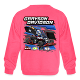 Grayson Davidson | 2023 | Youth Crewneck | Sweatshirt - neon pink