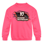 Jaxson Matheson | 2023 | Youth Crewneck | Sweatshirt - neon pink