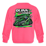 Quinn Comen | 2023 | Youth Crewneck Sweatshirt - neon pink