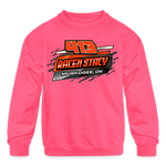 Racen Stacy | 2023 | Youth Crewneck Sweatshirt - neon pink