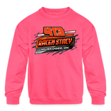 Racen Stacy | 2023 | Youth Crewneck Sweatshirt - neon pink