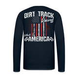 Dirt Track Racing Made In America | Long-Sleeve Adult T-Shirt (Back Design) - deep navy