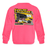 Keelan LaCourse | 2024 | Youth Crewneck Sweatshirt - neon pink