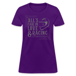 All's Fair in Love & Racing | FSR Merch | Women's V-Neck T-Shirt - purple