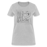 All's Fair in Love & Racing | FSR Merch | Women's V-Neck T-Shirt - heather gray