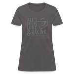 All's Fair in Love & Racing | FSR Merch | Women's V-Neck T-Shirt - charcoal