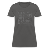 All's Fair in Love & Racing | FSR Merch | Women's V-Neck T-Shirt - charcoal