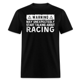 Warning May Start Talking About Racing | FSR Merch | Adult T-Shirt - black