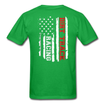 Dirt Track Racing American Flag | Adult T-Shirt (Back Design) - bright green