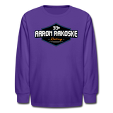 Aaron Rakoske Racing | 2022 Design | Youth LS T-Shirt - dark purple