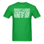 Checkered Flag Kind of Day | Adult T-Shirt - bright green