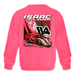 Isaac Flora | 2022 | Youth Crewneck Sweatshirt - neon pink
