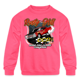 Rusty Hill | 2022 | Youth Crewneck Sweatshirt - neon pink