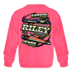 Riley Racing | 2022 | Youth Crewneck Sweatshirt - neon pink