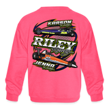 Riley Racing | 2022 | Youth Crewneck Sweatshirt - neon pink
