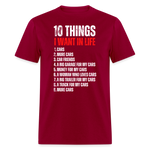 10 THINGS IN LIFE | FSR MERCH | ADULT T-SHIRT - dark red