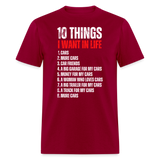 10 THINGS IN LIFE | FSR MERCH | ADULT T-SHIRT - dark red