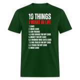 10 THINGS IN LIFE | FSR MERCH | ADULT T-SHIRT - forest green