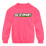 Stine Racing | 2022 | Youth Crewneck Sweatshirt Two-Sided - neon pink