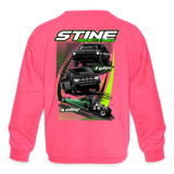 Stine Racing | 2022 | Youth Crewneck Sweatshirt Two-Sided - neon pink