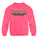 Ricks Bros Racing | 2022 | Youth Crewneck Sweatshirt - neon pink
