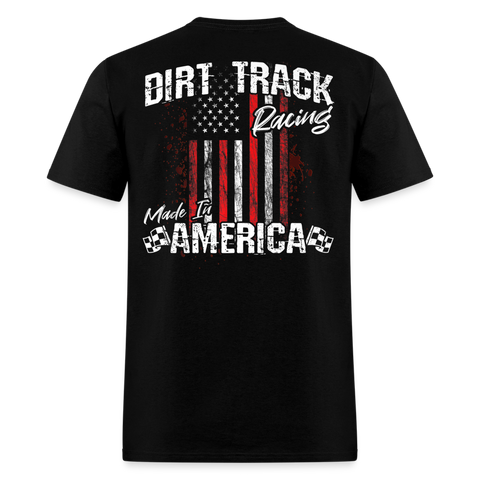 Dirt Track Racing Made In America | FSR Merch | Adult T-Shirt (Back Design) - black