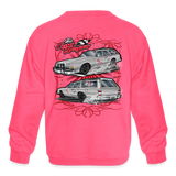 The Care Wagon | 2023 | Youth Crewneck Sweatshirt - neon pink
