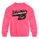 D & E Motorsports | 2023 | Youth Crewneck Sweatshirt - neon pink