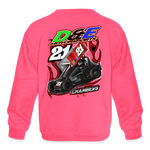 D & E Motorsports | 2023 | Youth Crewneck Sweatshirt - neon pink