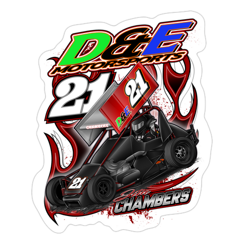 D & E Motorsports | 2023 | Sticker 2 - white matte